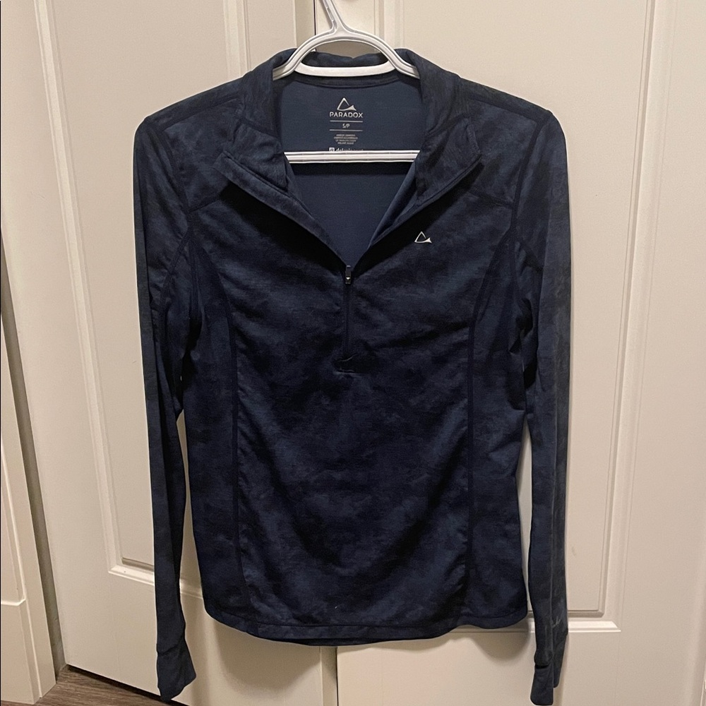 Paradox Navy Merino Blend Wicking Top